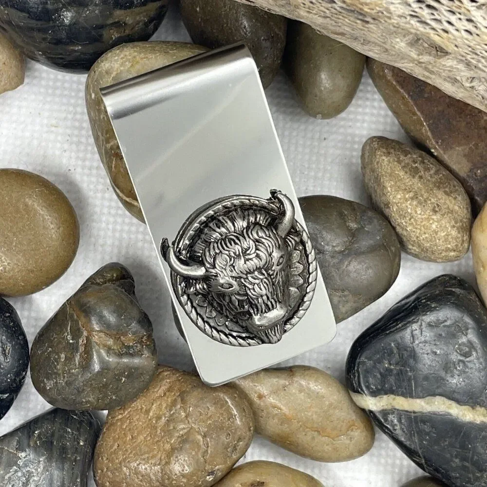Money Clip Stainless Steel Quality Wedding Party Gift Buffalo Southwest western